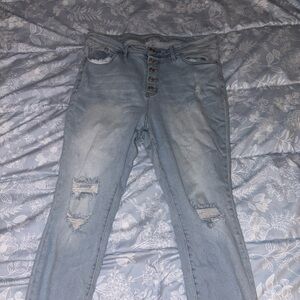 Rue21 Ripped Light Wash Jeans